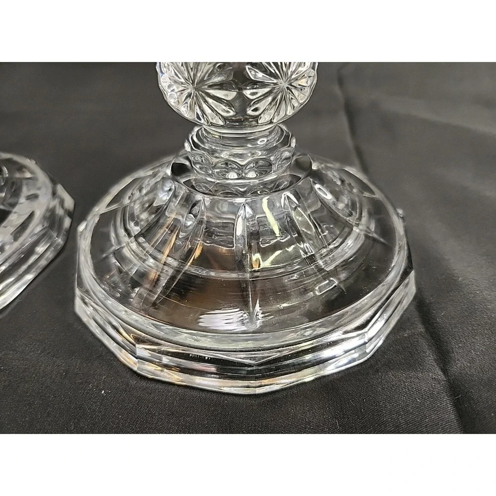 2 Stunning‎ GLASS Ornate CANDLEHOLDER 5